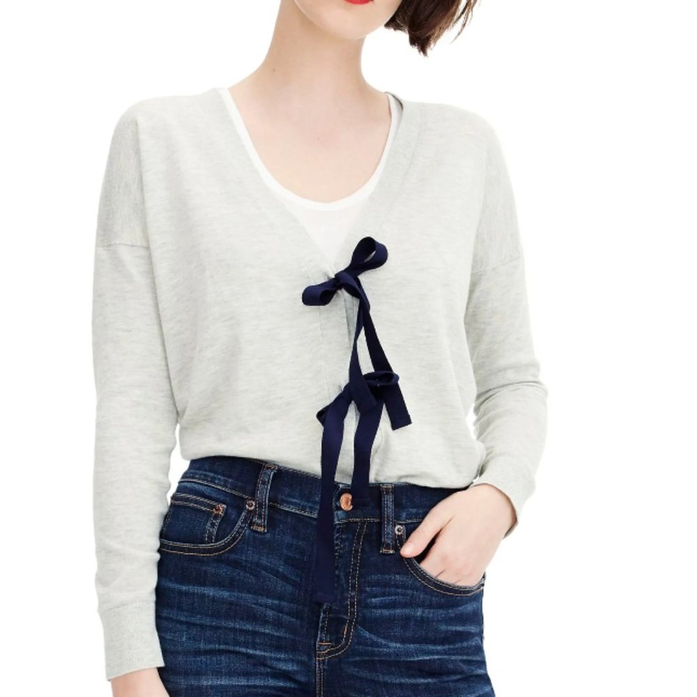 Jcrew cardigan with front ties bow